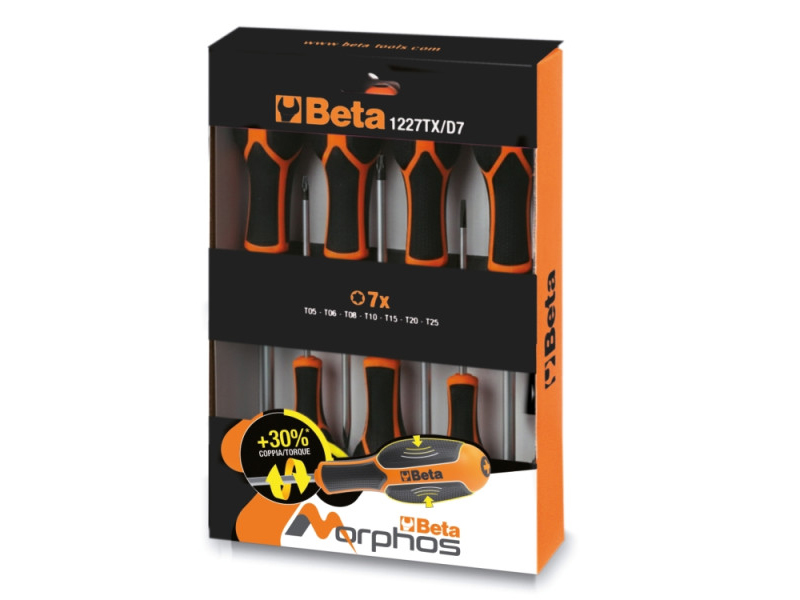 Serie 7 giraviti Morphos Beta 1227TX/D7 per viti con impronta Torx