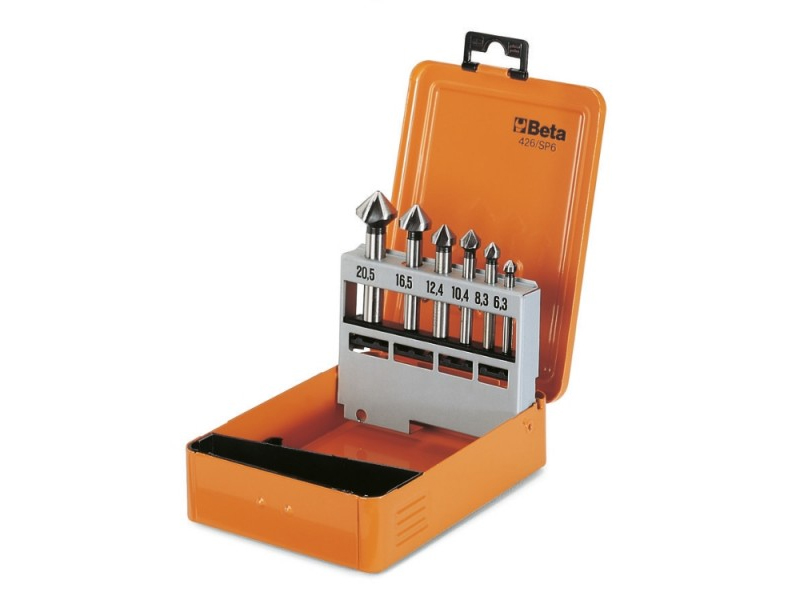 Set 6 frese a svasare Beta 426/SP a tre taglienti in acciaio HSS, 6,3��20,5 mm