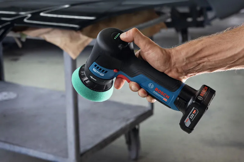 Détail de la polisseuse rotative Bosch GPO-12V-77