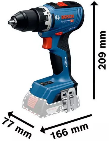 Dimensione trapano avvitatore Bosch GSR 18V-65