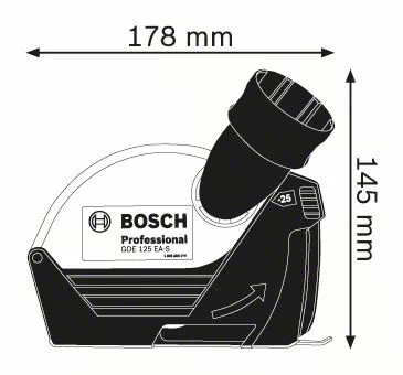 Dimensione cuffia aspirazione Bosch GDE 125 EA-S
