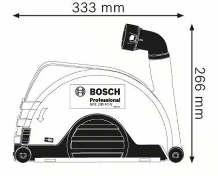 Dimensione cuffia aspirazione Bosch GDE 230 FC-S