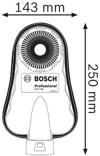 Dimensioni cuffia di aspirazione delle polveri Bosch GDE 68 Professional