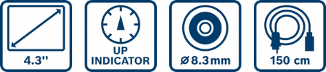 icone funzioni telecamera di ispezione GIC 12V-4-23 C Professional