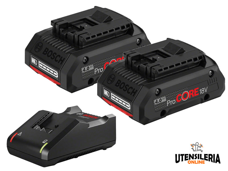 Set ricarica Bosch 2x batterie ProCORE 18V 4Ah + GAL 18V-40 [1600A01BA3]