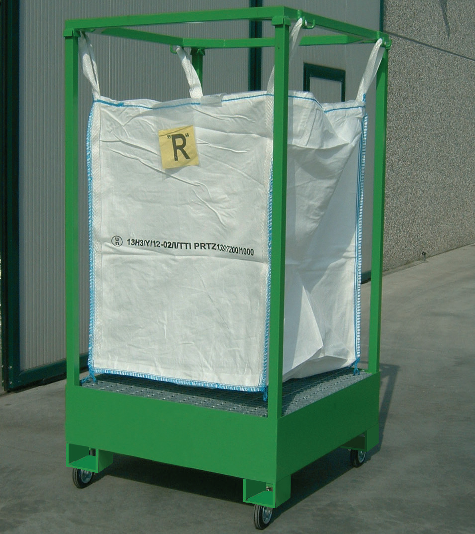Dettaglio struttura porta Big Bag con vasca di contenimento Carvel