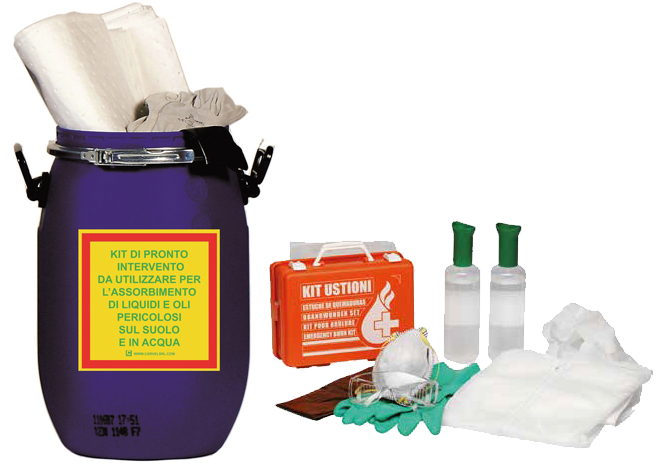 Dotazione kit assorbente per olio Carvel in fusto