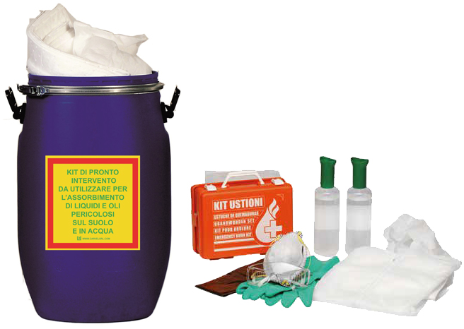Dotazione kit assorbente per olio Carvel in fusto