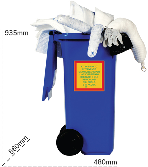 Schema tecnico bidone da 120lt per sversamenti olio Carvel