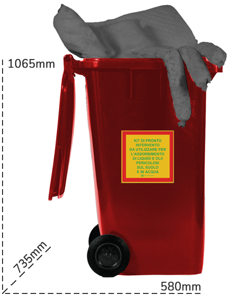 Schema tecnico bidone da 240lt per sversamenti liquidi universali Carvel
