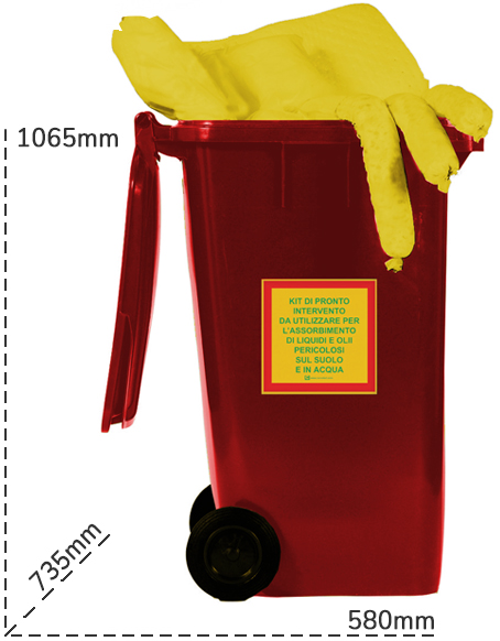 Schema tecnico bidone da 240lt per sversamenti liquidi prodotti chimici Carvel