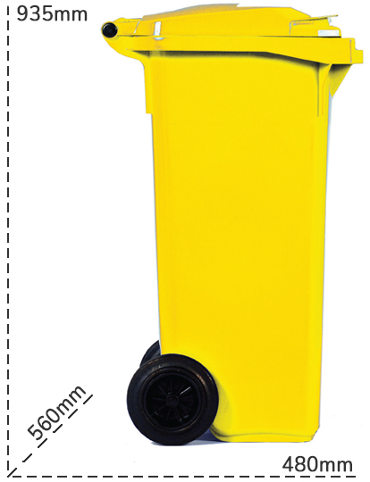 Schema tecnico bidone carrellato portarifiuti Carvel 120 litri
