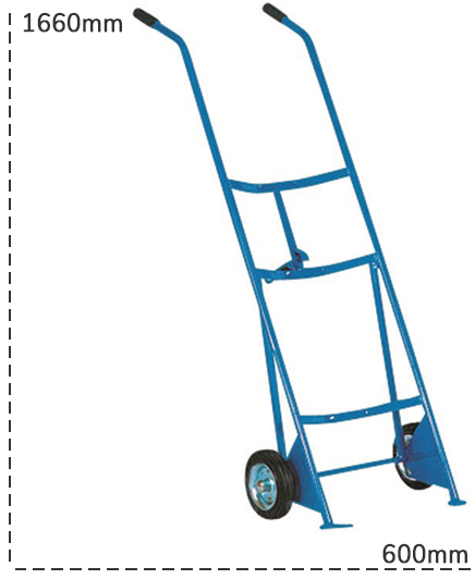 Schema tecnico carrello per fusti metallici Carvel