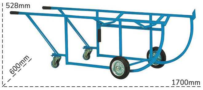 Schema tecnico carrello per fusti metallici Carvel