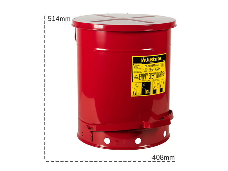 Schema tecnico contenitore rifiuti infiammabili Carvel 52Lt