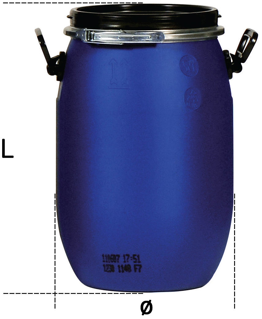 Schema tecnico fusto per sostanze chimiche Carvel 30Lt