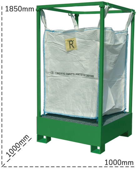 Schema tecnico struttura porta Big Bag con vasca di contenimento Carvel