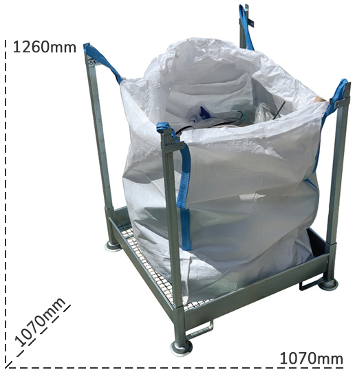 Schema tecnico struttura porta Big Bag zincata Carvel