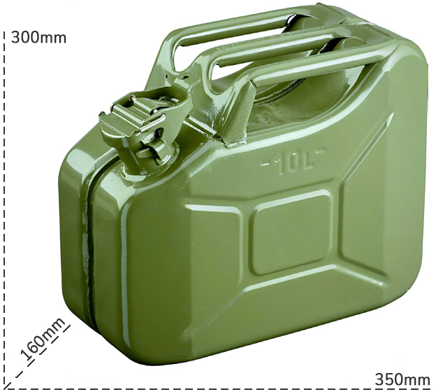 Schema tecnico tanica in metallo per carburante Carvel 10 Lt