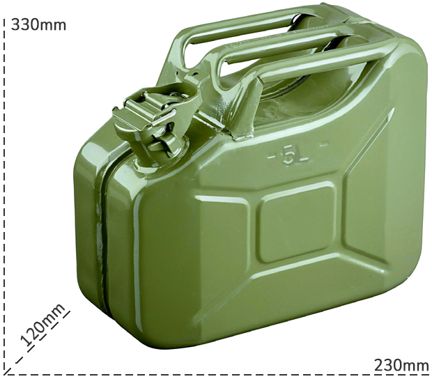 Schema tecnico tanica in metallo per carburante Carvel 5Lt