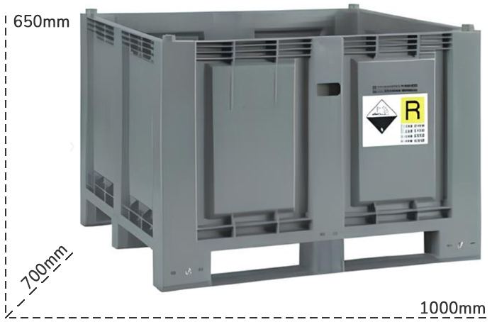 Schema tecnico contenitore raccolta differenziata batterie esaurite Carvel 300 litri