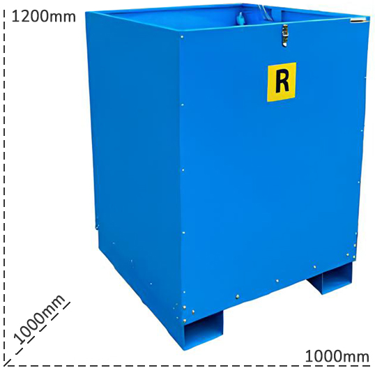 Schema tecnico contenitore porta big bag Carvel 1200 litri