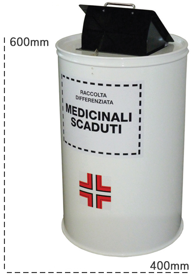 Schema tecnico contenitore raccolta differenziata medicali scaduti Carvel 60 litri