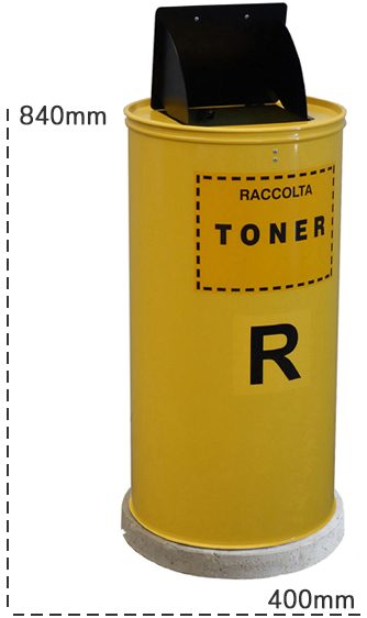 Schema tecnico contenitore raccolta differenziata toner inchiostro Carvel 100 litri