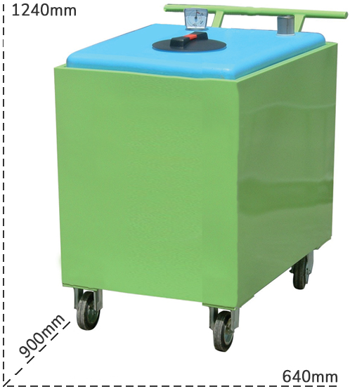 Schema tecnico stazione stoccaggio olio esausto Cub Oil carrellato Carvel 500 litri
