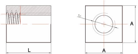 Dati tecnici Madrevite in acciaio quadra MAQ