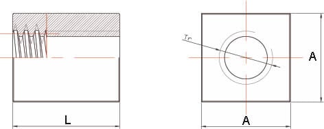 Dati tecnici Madrevite in acciaio quadra MAQ-2