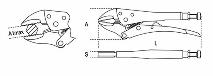 Misure Pinze regolabili autobloccanti a scatto Beta 1052