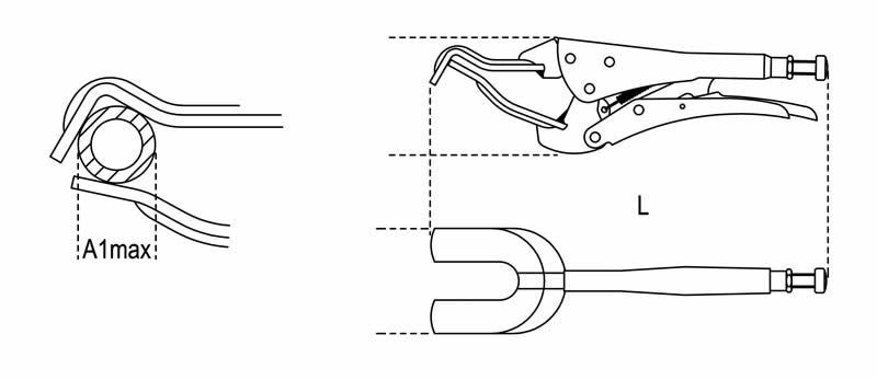Dettagli e misure pinze Beta 1061