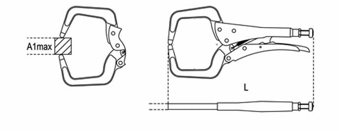Dettagli e misure pinze Beta 1062AL