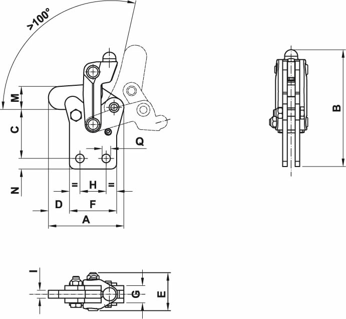 immagine dettagliata bloccaggio a ginocchiera LSG01