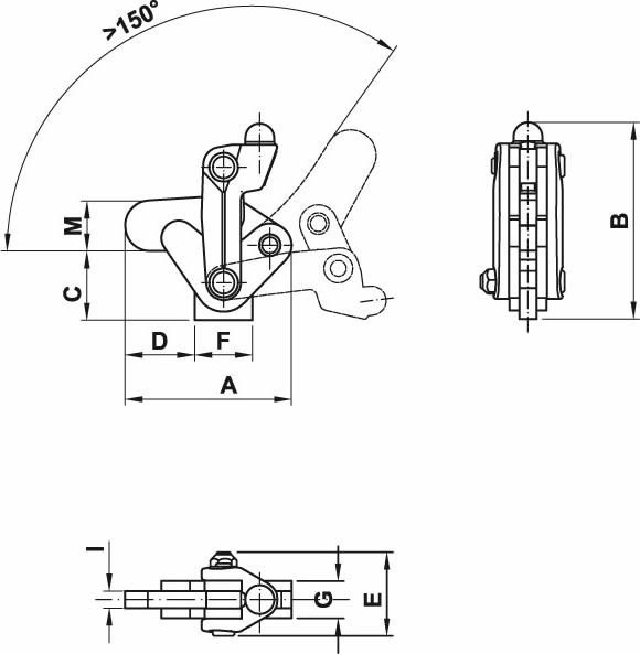 immagine dettagliata bloccaggio a ginocchiera LSH01