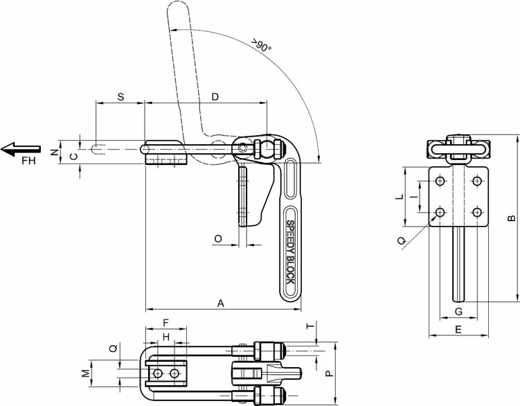 immagine dettagliata bloccaggio a tirante 1400/T3