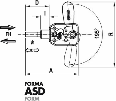 immagine dettagliata bloccaggio asta di spinta 50/ASD