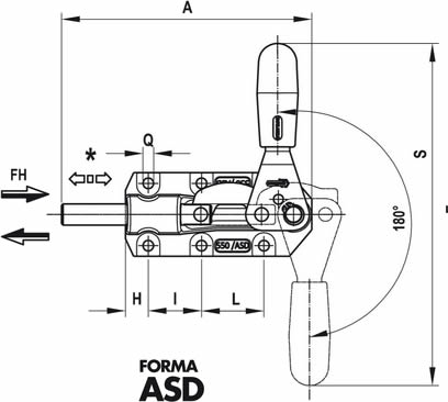 immagine dettagliata bloccaggio asta di spinta 70/ASD