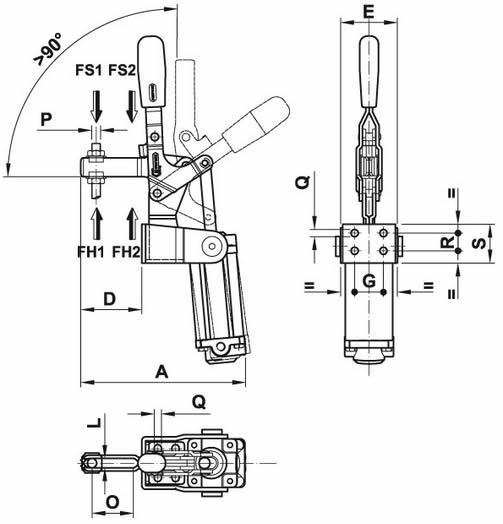 immagine dettagliata bloccaggio pneumatico 300/APVMS