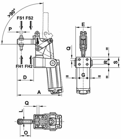 immagine dettagliata bloccaggio pneumatico 300/APV3