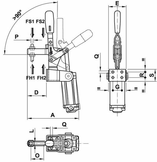 immagine dettagliata bloccaggio pneumatico 300/APV3S