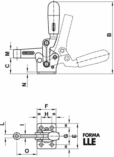 immagine dettagliata bloccaggio verticale rinforzato LLE03