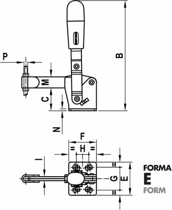 immagine dettagliata bloccaggio verticale acciaio inox 75/EX