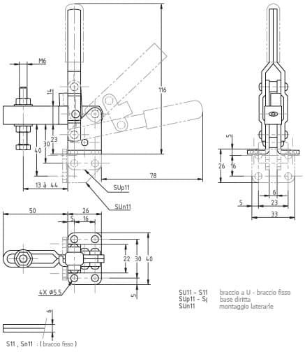 immagine dettagliata bloccaggio verticale SU-11