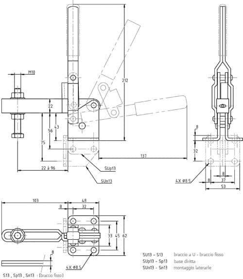 immagine dettagliata bloccaggio verticale SU-13