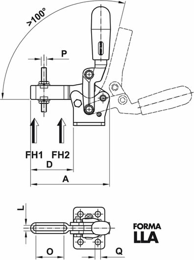 immagine dettagliata bloccaggio verticale rinforzato LLA01