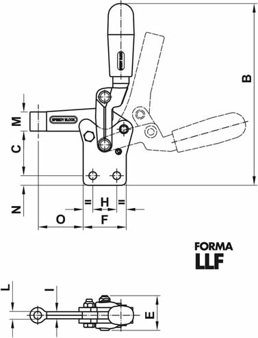 immagine dettagliata bloccaggio verticale rinforzato LLF02