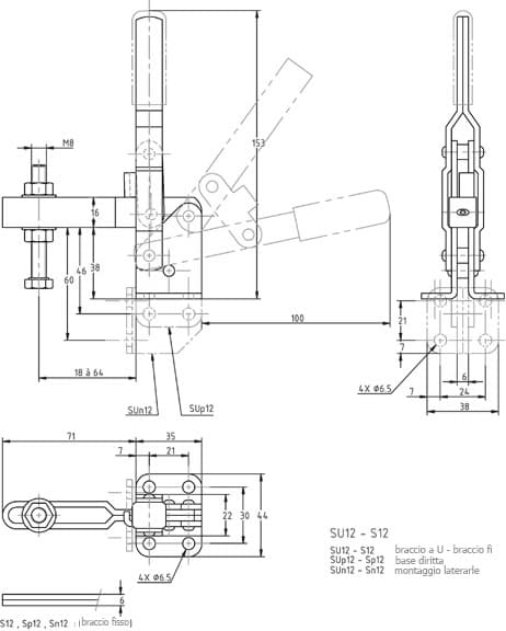 immagine dettagliata bloccaggio verticale SU-12