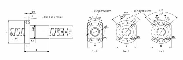 immagine dettagliata chiocciola flangiata HIWIN